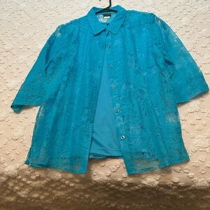 Blue Sheer Women's Blouse